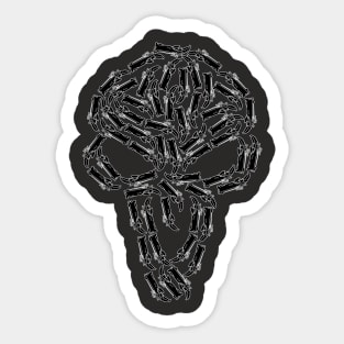 Pile of Shotguns (Black) Sticker